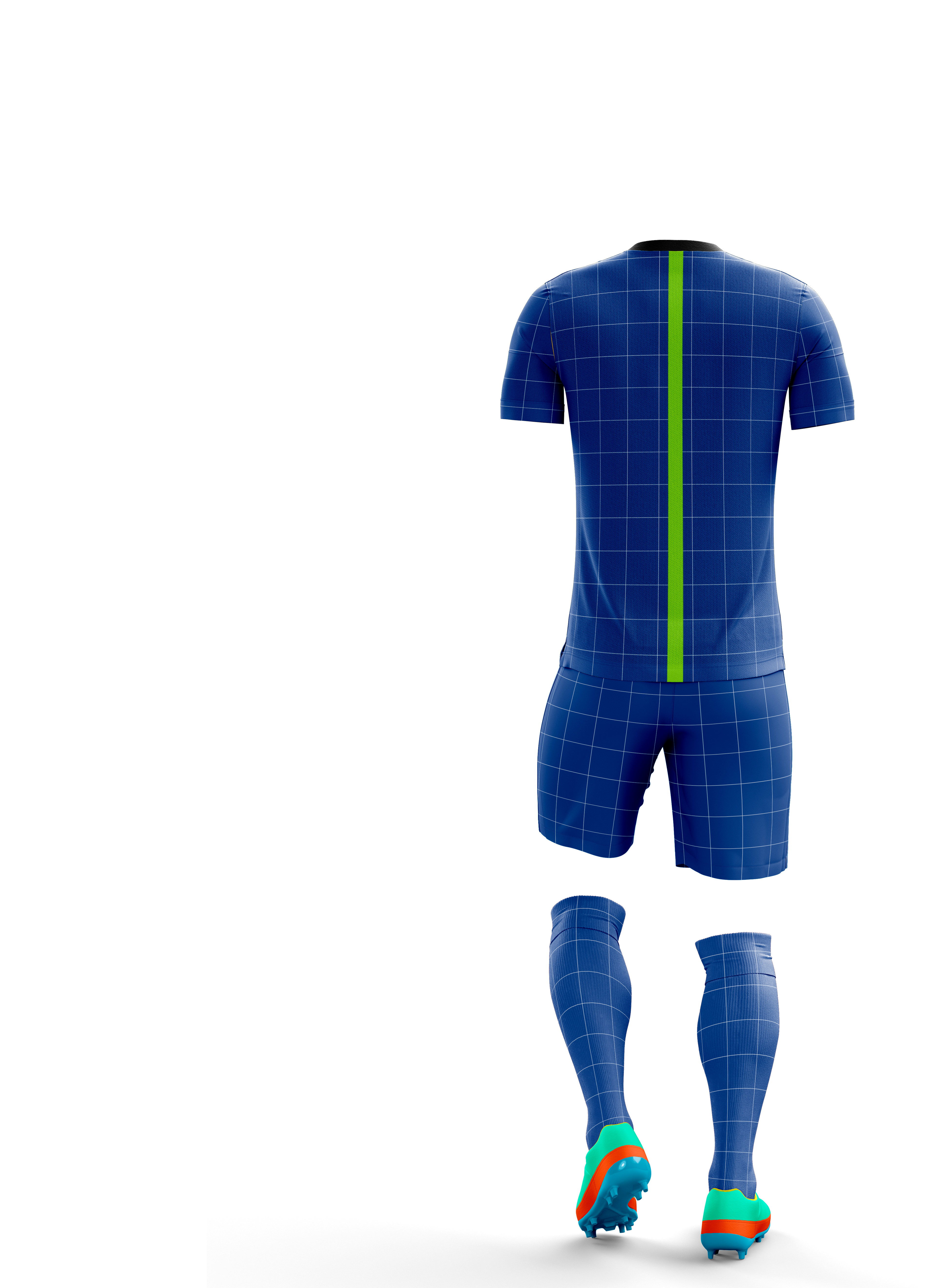 MOCKUP DE UNIFORME COMPLETO DE FUTBOL CUELLO REDONDO