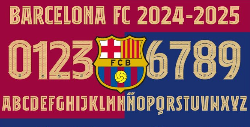 TIPOGRAFIA FC BARCELONA 2024-25 CHAMPIONS LEAGUE