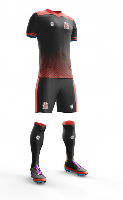 MOCKUP DE UNIFORME COMPLETO DE FUTBOL CUELLO V