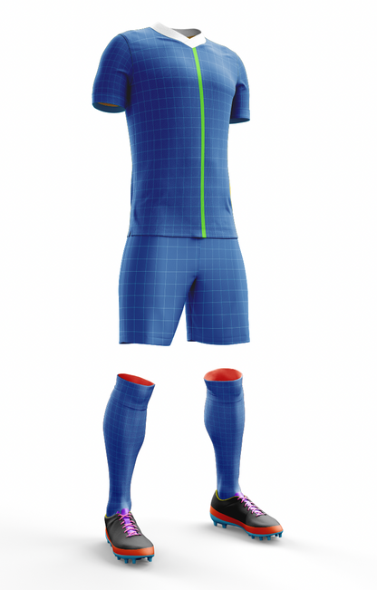 MOCKUP DE UNIFORME COMPLETO DE FUTBOL CUELLO V