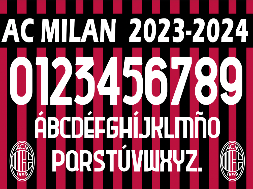 TIPOGRAFIA AC MILAN  SERIE A 24-25