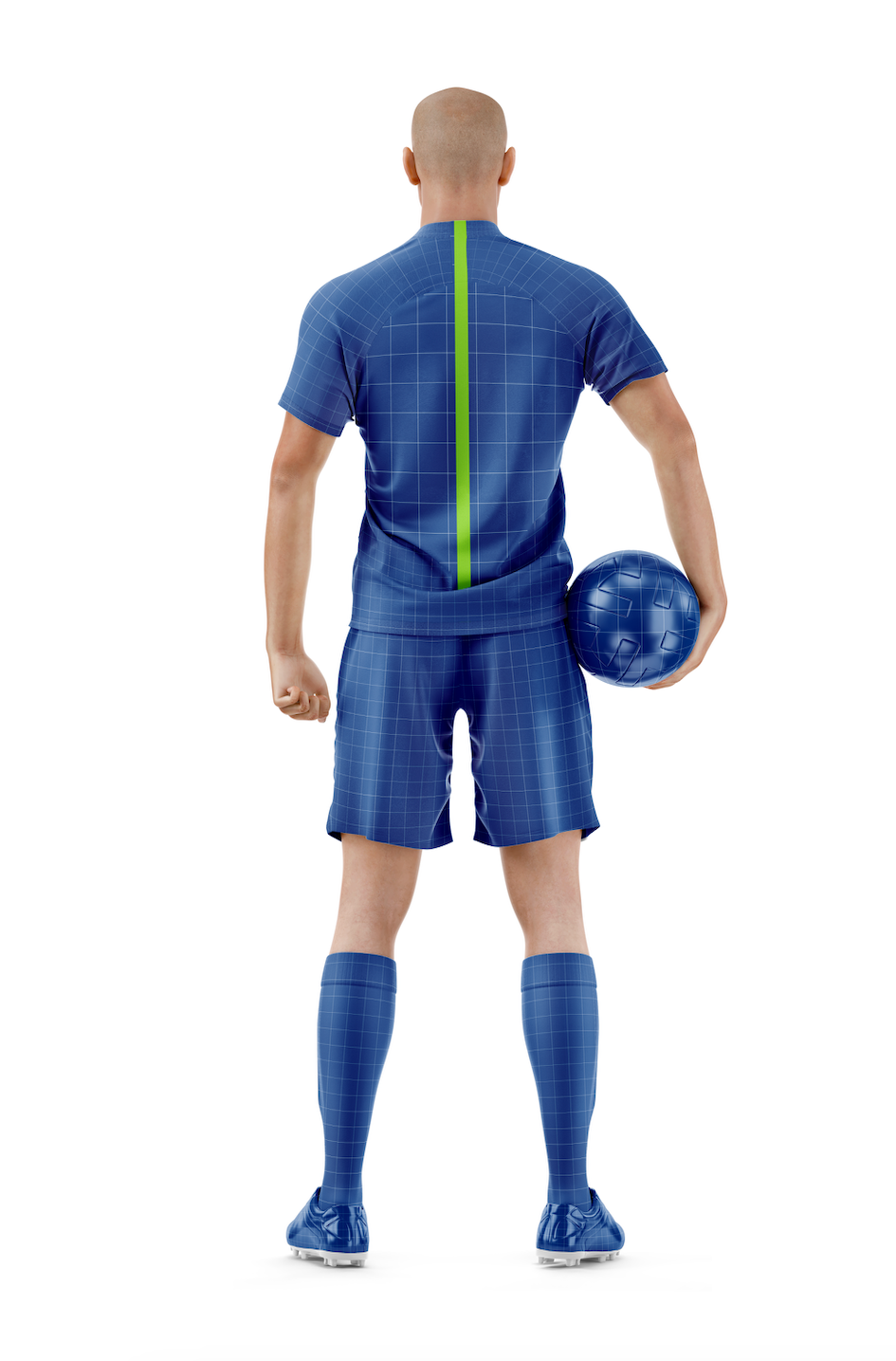 MOCKUP 3D DE UNIFORME COMPLETO DE FUTBOL CORTE RANGLAN