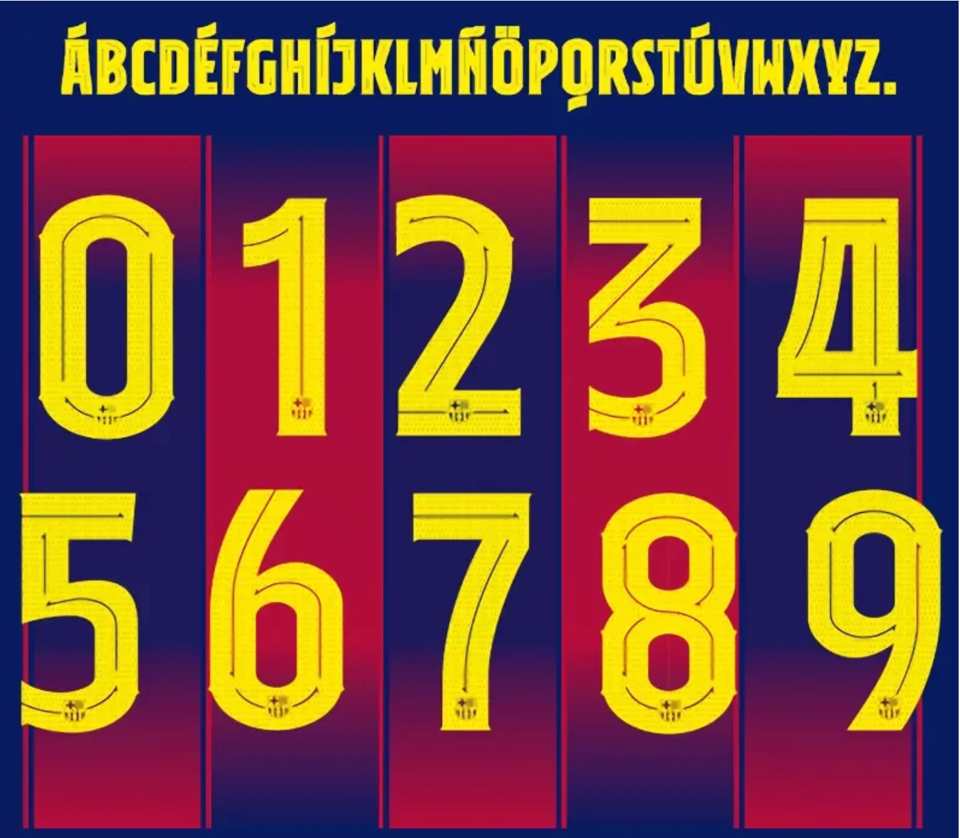 TIPOGRAFIA FC BARCELONA CHAMPIONS LEAGUE 25-26