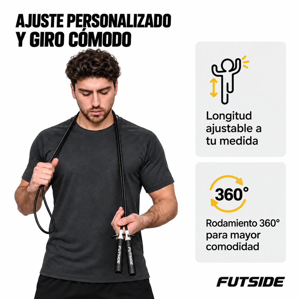Cuerda Para Saltar Box Crossfit Gym Ajustable Cable De Acero