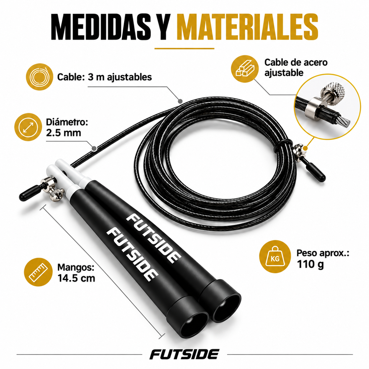 Cuerda Para Saltar Box Crossfit Gym Ajustable Cable De Acero
