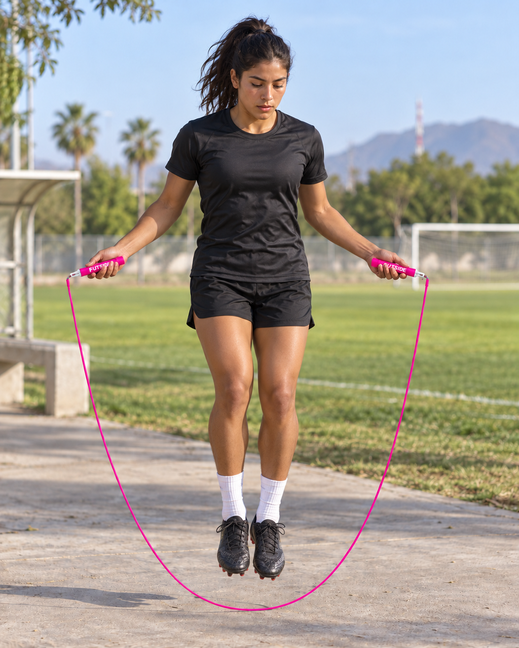 Cuerda Para Saltar Rosa Box Crossfit Gym Ajustable Cable De Acero