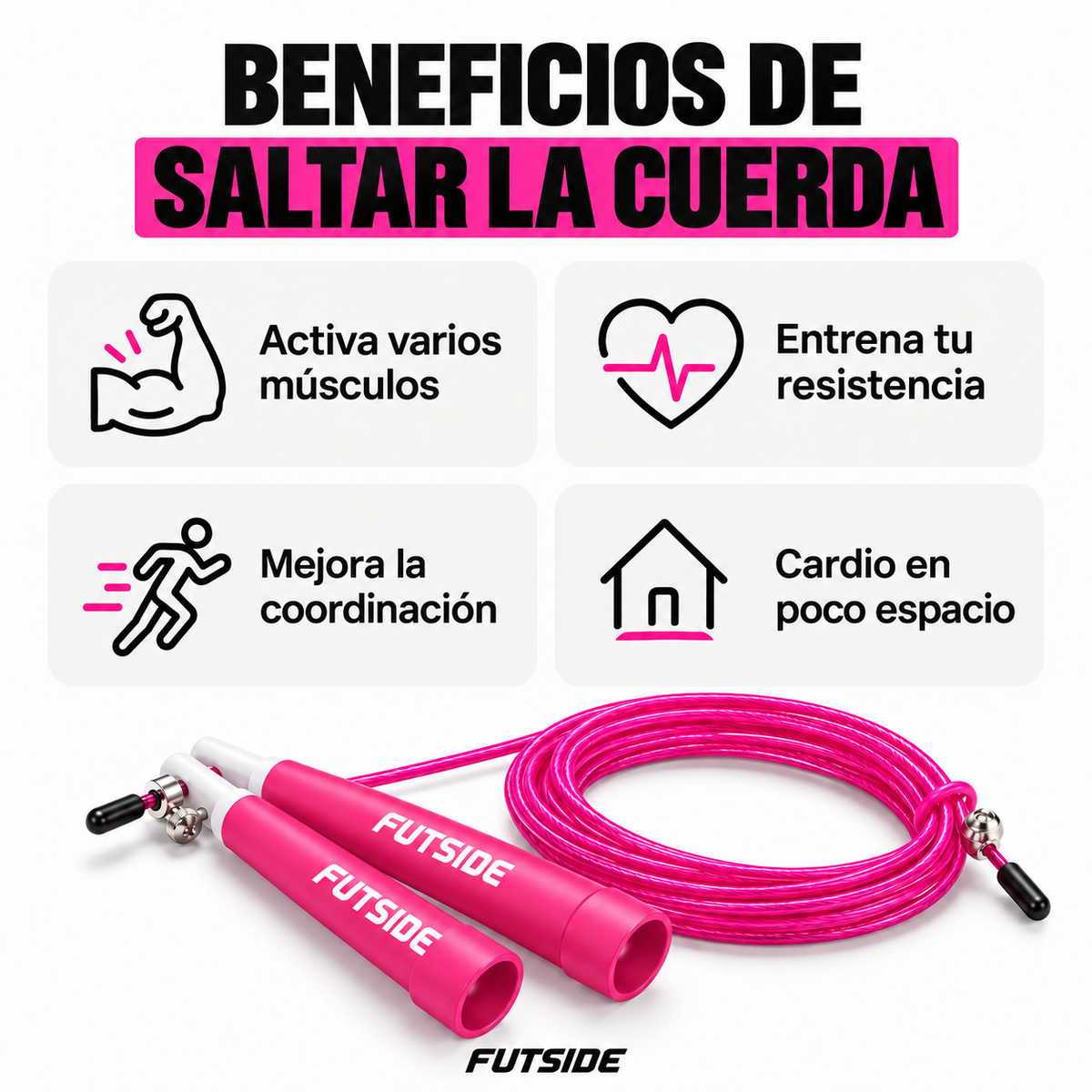 Cuerda Para Saltar Rosa Box Crossfit Gym Ajustable Cable De Acero